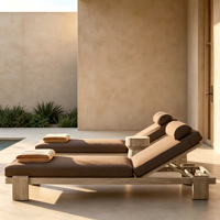 Vente directe usine – Chaise longue d'extérieur moderne en teck massif de haute qualité, durable, résistante aux intempéries, pour cour et hôtel