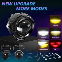 Phare de moto 12V 24V, projecteur antibrouillard blanc jaune, clignotant rouge, yeux de démon, tout-terrain 4x4, ATV, SUV, UTV, éclairage auxiliaire