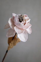 Bunga Peony Buatan Tangan Tekstur Kering Vintage, Batang Peony Palsu Wabi Sabi untuk Dekorasi Bunga Interior