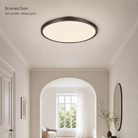 Plafonnier LED Minimaliste Moderne, Base Métallique, Diffuseur Acrylique Rond, Lampe à Montage en Surface, Fabrication OEM ODM Personnalisée