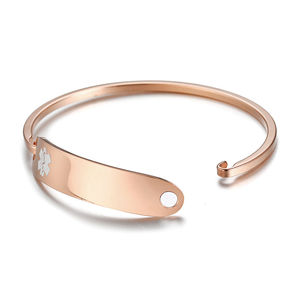 Quando sono morto basta lanciarmi nella spazzatura braccialetti di avviso medico per le donne braccialetto in acciaio inossidabile elegante personalizza - Product Image 2