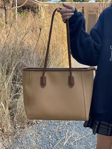 Sac fourre-tout rétro de style coréen grande capacité pour femme, sac à main en PU de haute qualité avec logo personnalisé, sac à bandoulière à motif carré - Product Image 5