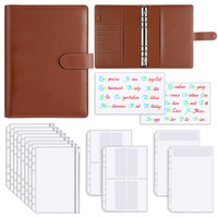 Agenda à spirales en cuir A5 à feuilles mobiles, très vendu, avec enveloppes pour argent et cartes photo, classeur à anneaux