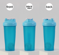 Bouteille de shaker à protéines vide en plastique sans BPA, écologique, en gros, pour la salle de sport, le fitness et les sports, avec boule de shaker, logo personnalisé