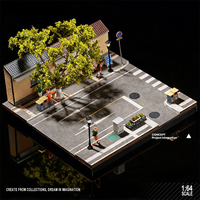 Scène architecturale miniature à l'échelle 1:64, parking de café-galerie Guling de Nanjing, pour voiture miniature en métal 1/64, diorama avec figurines