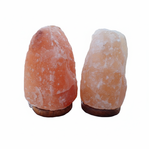 Home Decoration Customizable Solid Wood Base Himalayan <b>Pink</b> Salt Lamp Natural Night Lights for Sale Dimmable Touch <b>Switch</b> - Product Image 1