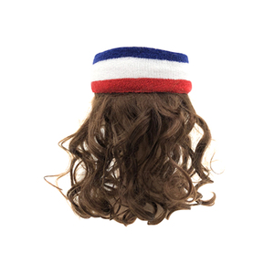 Venta al por mayor personalizado 80s 90s Rocker <span class=keywords><strong>Halloween</strong></span> fiesta <span class=keywords><strong>disfraz</strong></span> accesorio diadema peluca Mullet peluca hombres - Product Image 1