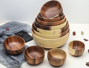 Ensaladera de madera de acacia sostenible para cocina al mejor precio, frutero para sopa, cuencos grandes de madera - Product Image 4