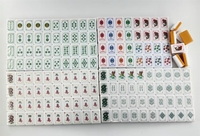 Mahjong Amerika Mewah Modern 160PCS 36mm 4-Lapisan Ubin Akrilik Berukir Oranye Hijau Alas Maroko Stok untuk 4-Pemain Poker
