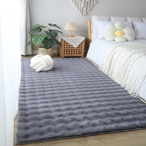 Ventes directes d'usine confortables <span class=keywords><strong>tapis</strong></span> à cheveux longs en lapin blanc <span class=keywords><strong>tapis</strong></span> moelleux à bulles matérielles - Product Image 3
