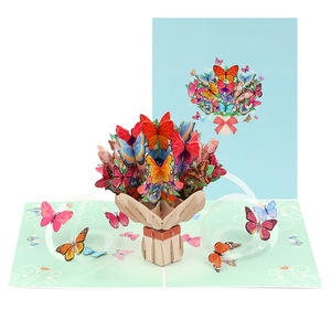 <span class=keywords><strong>Carte</strong></span> <span class=keywords><strong>de</strong></span> vœux 3D papillon en papier d'art bleu scellé pour la Saint-Valentin, la Fête des Mères, la Fête des Enseignants, bouquet <span class=keywords><strong>de</strong></span> fleurs, impression couleur - Product Image 5