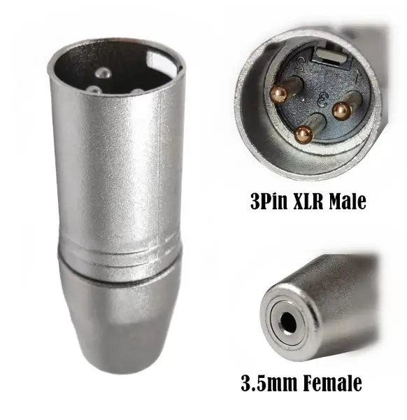 XLR to 3.5mm 암 어댑터, 밸런스 미니 잭 암-마이크 케이블 오디오 변환 컨버터 어댑터