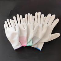 Gants en caoutchouc antistatiques à la main de vente chaude moins chers gant de travail enduit pu gant de revêtement plam de bonne qualité