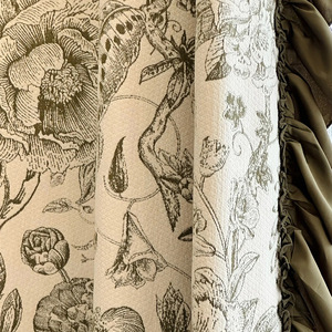 Rideaux de ferme en chenille jacquard à imprimé floral DaiRui, rideaux de fenêtre de luxe de style campagnard français pour chambre à coucher, salon - Product Image 2