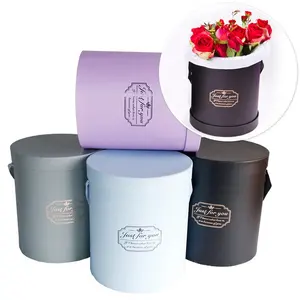 Conception personnalisée Offre Spéciale velours rond fleur boîte emballage et impression boîte cadeau boîte pour fleur