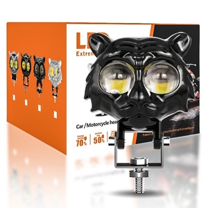 ไฟสปอร์ตไลท์ LED สำหรับมอเตอร์ไซค์ สีขาวเหลือง รูปหัวเสือ คุณภาพสูง ไฟเลเซอร์สำหรับมอเตอร์ไซค์ ใช้ได้กับรถยนต์ทุกประเภท - Product Image 2
