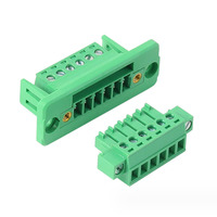 15EDGWC Borniers muraux traversants 3.81mm avec connecteur de prise de borne enfichable à cadre fixe à bride