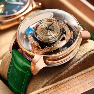 PINDU DESIGN 2023 Montre solaire Astronomia de luxe pour homme Bracelet en cuir Boîtier en acier inoxydable Résistant à l'eau 3BAR - Product Image 4