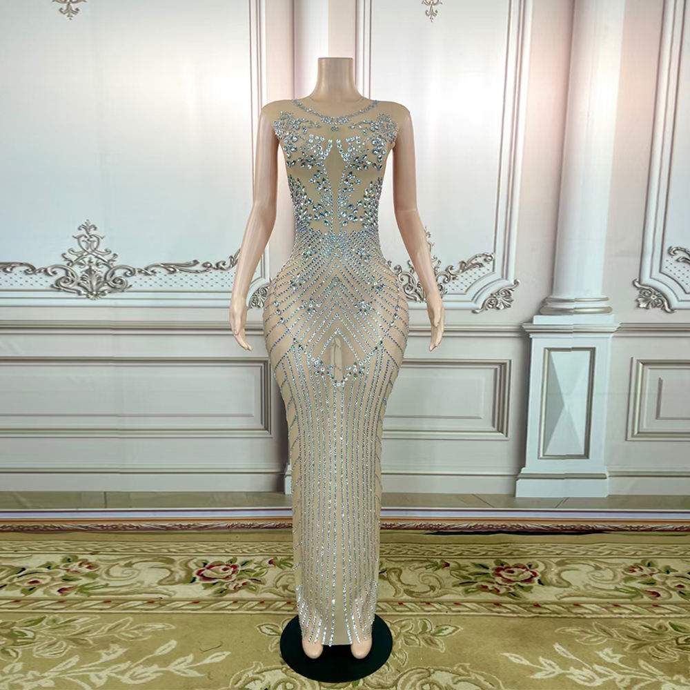 Vestidos Largos Elegantes Vestido Amplio Con Malla Fina Shein Las