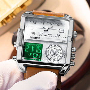 BINBOND B3332 3332 <span class=keywords><strong>Orologio</strong></span> Sportivo da <span class=keywords><strong>Uomo</strong></span> con Display LED, <span class=keywords><strong>Orologio</strong></span> da Polso di Lusso, <span class=keywords><strong>Digitale</strong></span> Quadrato, Elettronico <span class=keywords><strong>Analogico</strong></span> al Quarzo - Product Image 3