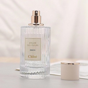 Vertical groove Design White Cap Portable Travel Refillable Glass Perfume <b>Spray</b> <b>Bottle</b> - Product Image 3