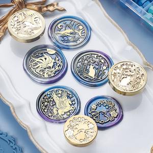 Kit complet de sceau à la cire avec granulés de cire, têtes de sceau, outils, plaque chauffante pour la scellure des enveloppes et fournitures d'artisanat - Product Image 3