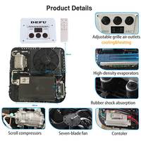Assemblage de soufflage automatique sur le toit 12v dc 24v refroidisseur de climatiseur de stationnement pour voiture camion