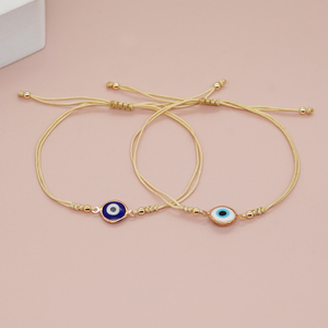 Braccialetto Artigianale Regolabile con Perline e Cordino, Gioielli Moda Occhio Turco per Donna, <span class=keywords><strong>Uomo</strong></span>, Bambini - per <span class=keywords><strong>Charm</strong></span> Estivi dell'Amicizia - Product Image 2