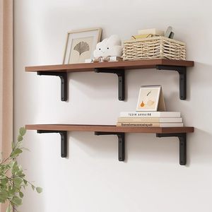 Durable Bedroom Storage <strong>Wall</strong> Mounted Floating Shelves Wide Display <strong>Ledges</strong> Deep Large Rack for <strong>Bathroom</strong> - Product Image 1