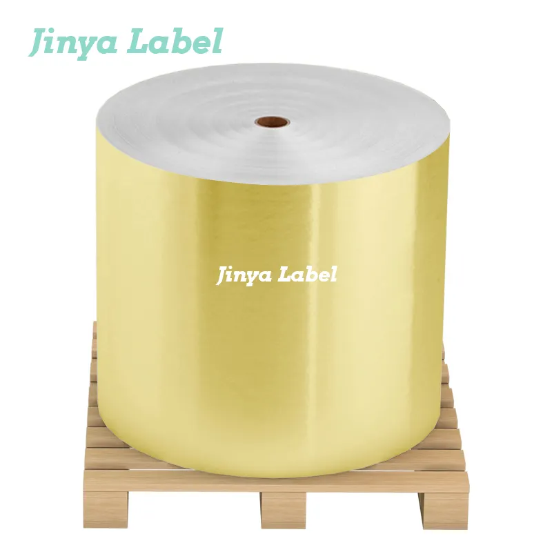 Factory Supply 50 Micron Metallic Matte PP Label Self-Adhesive White PET Jumbo Roll Flexography Offset Printing Paper Material