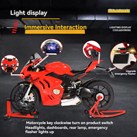 Modèle de moto en plastique réaliste à l'échelle 1:6 V4R - Fonction de pulvérisation dynamique, batterie au lithium, jouet hautement détaillé, objet de collection