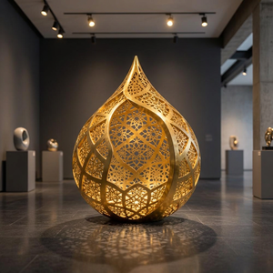 Decorative Metal <b>Wall</b> Lamp LED <b>Wall</b> <b>Light</b> Islamic Geometric <b>Sconce</b> Custom Logo for Restaurant Hotel Lobby - Product Image 2