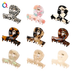 Colore solido 4cm Short Claw acetato fermacapelli con parola France stampa tutti i giorni <span class=keywords><strong>accessori</strong></span> per <span class=keywords><strong>capelli</strong></span> - Product Image 1