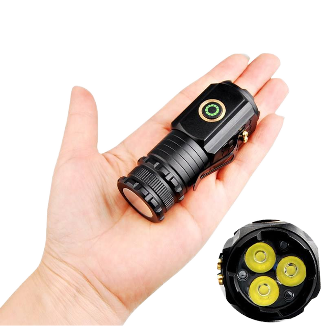 Super Bright Compact Magnetic Work Light Pocket Rechargeable LED Flashlight Torch for Explorer Survival Repairing