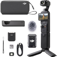 DJI Osmo Pocket 3 Creator Combo Videocamera Portatile per Vlogging con Sensore CMOS da 1'', Video 4K/120fps, Stabilizzazione a 3 Assi, Gimbal in Fibra di Carbonio