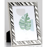 5*7 Nouveau Design de Motif de Vague, Style Moderne et à la Mode, Élégant Cadre Photo en Verre Argenté de Haute Qualité