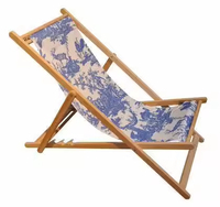 Chaise longue de plage en bois d'extérieur en tissu Oxford léger, logo personnalisé, chaise pliante portable, durable, écologique