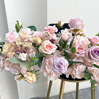 Bandes de fleurs artificielles en soie filée multicolores faites à la main, 100 cm, pour mariage, remise de diplôme, fête des mères, Noël, toile de fond