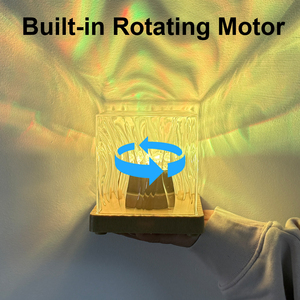 Lámpara de Mesa LED Inalámbrica con Control Táctil, Onda de Agua de Cristal Dinámico, Pantalla Acrílica, Proyector RGB Recargable para Estudio y Lectura - Product Image 2