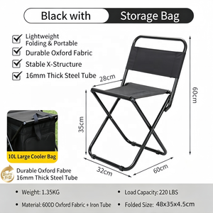Silla de Camping Plegable Compacta y Resistente de Acero Inoxidable con Bolsa Refrigerante, Profundidad del Asiento de 12.2 Pulgadas, Ancho del Asiento de 12.6 Pulgadas, Oxford Beach - Product Image 3