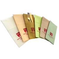 Couverts Poche Serviette Imprimé Avec Logo Couleur Dîner Serviette Linge Comme Airlaid Serviette En Papier