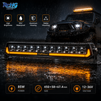 Barre lumineuse LED 85W avec boîtier en aluminium et feux de jour ambre pour camion et SUV
