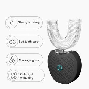USB Rechargeable Auto U Shape Brush <b>Head</b> Silicone <b>Toothbrush</b> for Kids New Type Children Blue Light for Teeth Whitening - Product Image 2