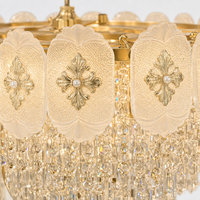 Lustre en cristal floral de style français luxueux, idéal pour les villas, les salles de banquet et les halls d'hôtels