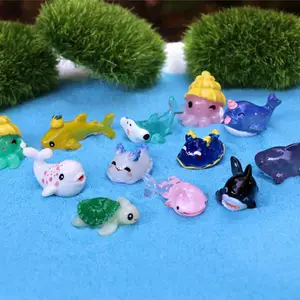 Patung Kecil Dphin, Patung Miniatur Hewan Laut Lautan Ornamen Taman Lanskap Mikro DIY Dekorasi Terarium