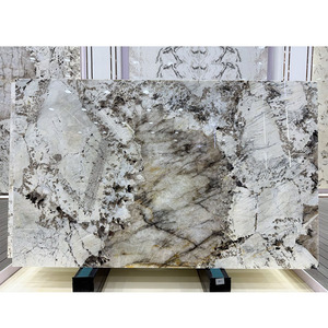 Lastra <span class=keywords><strong>di</strong></span> Marmo Bianco Argentato Lucidato, Pannello per Parete TV, Arredamento Interno Moderno e Minimalista - Product Image 3