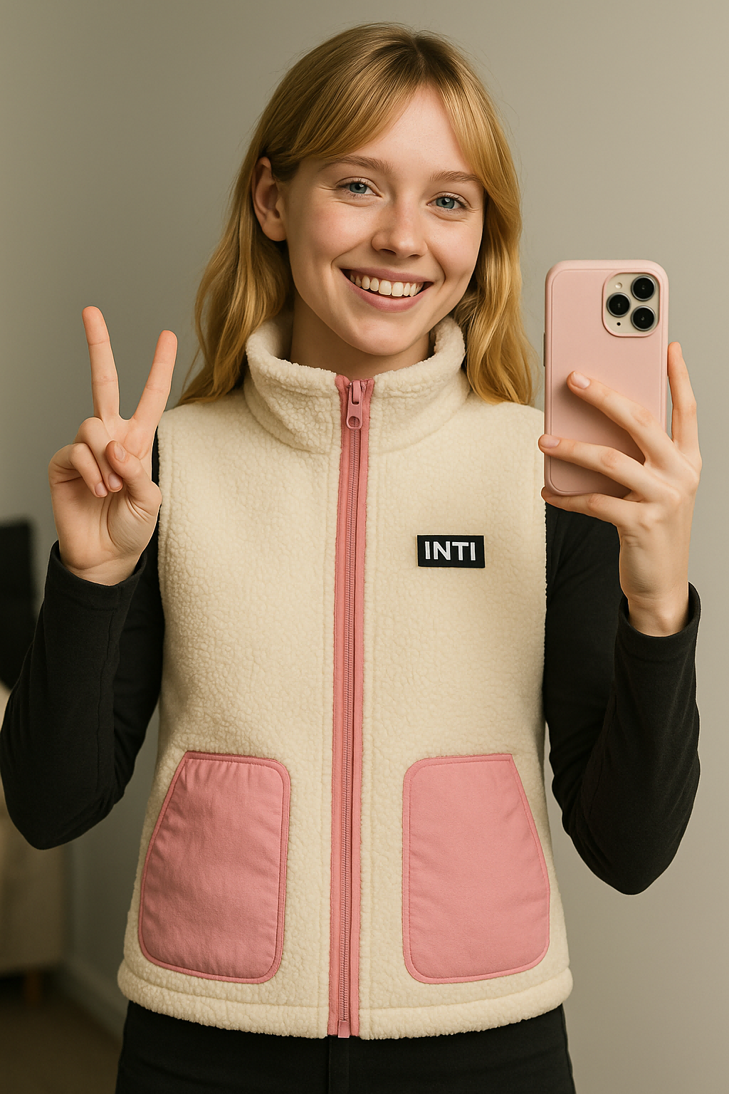 Blanc lait + Poche rose