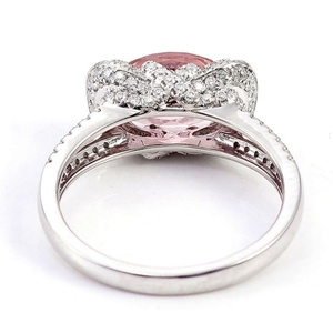 Anillos Finos de Compromiso Personalizados para Mujer, Oro Blanco Sólido de 18k, Color Rosa, Certificados GRC, Piedras Preciosas Cultivadas en Laboratorio para Novia - Product Image 2