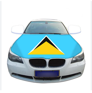 Fundas Personalizadas para Capó de Coche al por Mayor, de Poliéster Elástico, Lavables, con Diseño de Bandera de Santa Kitts y Nevis - Product Image 2