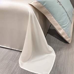 Parure <span class=keywords><strong>de</strong></span> lit quatre pièces <span class=keywords><strong>haut</strong></span> <span class=keywords><strong>de</strong></span> <span class=keywords><strong>gamme</strong></span> en soie glacée, luxe léger, soyeuse et lisse, couleur unie, <span class=keywords><strong>draps</strong></span> <span class=keywords><strong>de</strong></span> luxe pour un sommeil optimal, drap-housse inclus - Product Image 3
